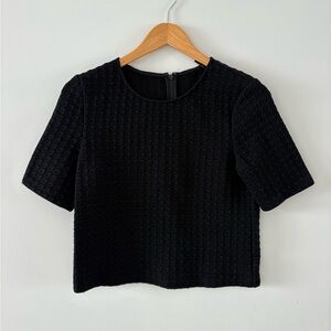 Theory Black Textured Crop Top